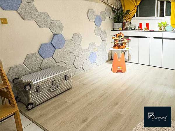CoCoHome免膠科技地板、免膠立體吸音隔音板實作案例