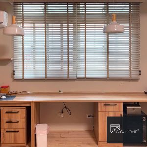 CoCo-Home宅家居-實木百葉窗簾案例 OL5020-岩紋木灰