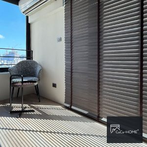 CoCo-Home宅家居-實木百葉窗簾案例 OL5033-暖棕灰