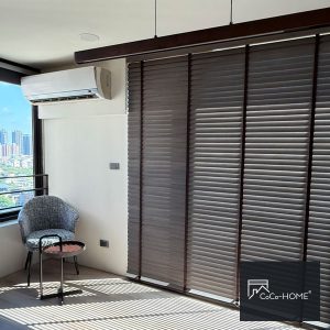 CoCo-Home宅家居-實木百葉窗簾案例 OL5033-暖棕灰