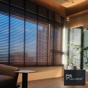 CoCo-Home宅家居-實木百葉窗簾案例-OL5023-深咖棕
