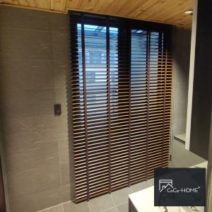 防水木百葉窗簾-韓系防水款PS0005-檀木棕